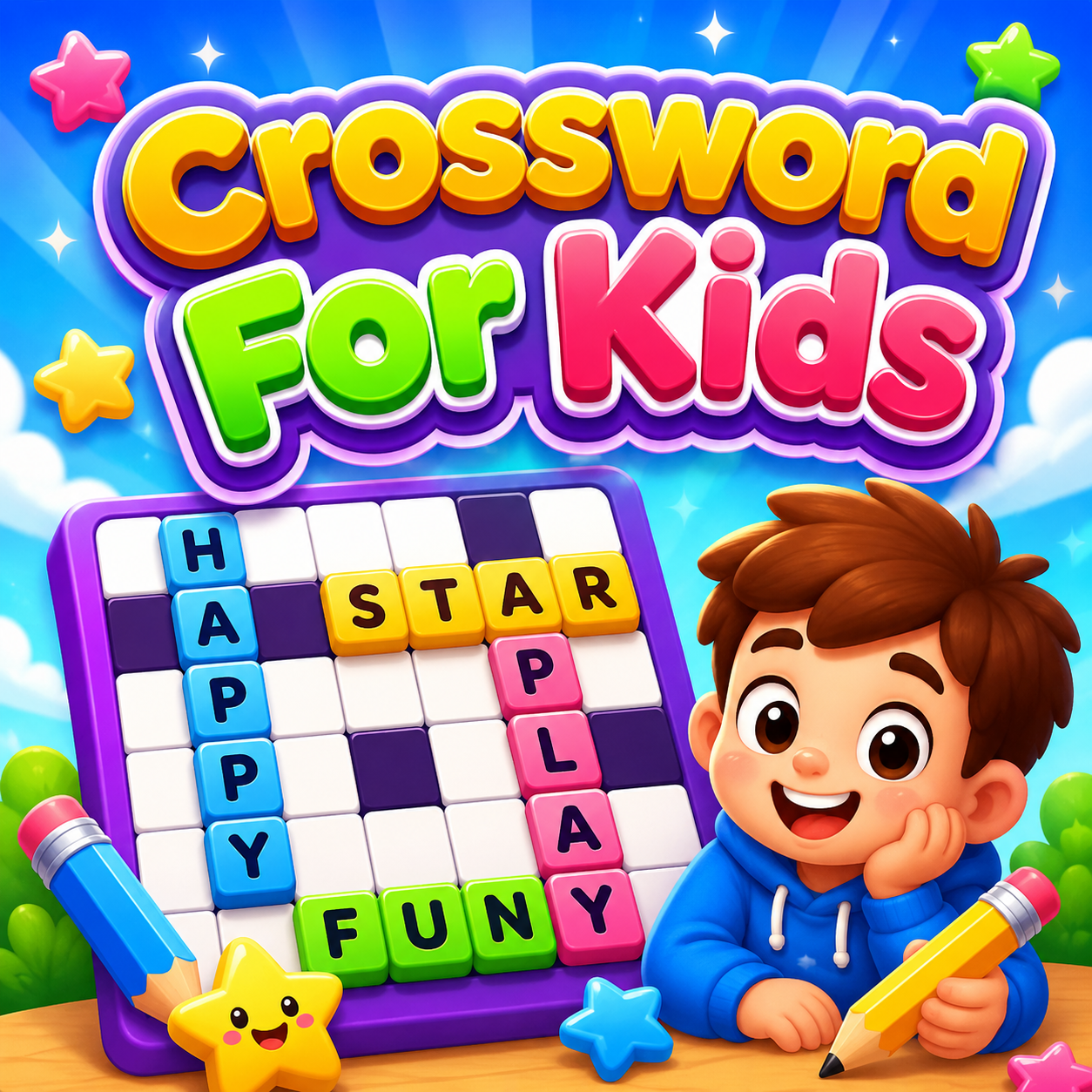 ภาพปกเกม ปริศนาอักษรไขว้สำหรับเด็ก
